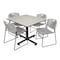 Kobe Kobe Square Table & Chair Set, Wood, Metal, Polypropylene Top TKB4848PL44GY - alternate 1